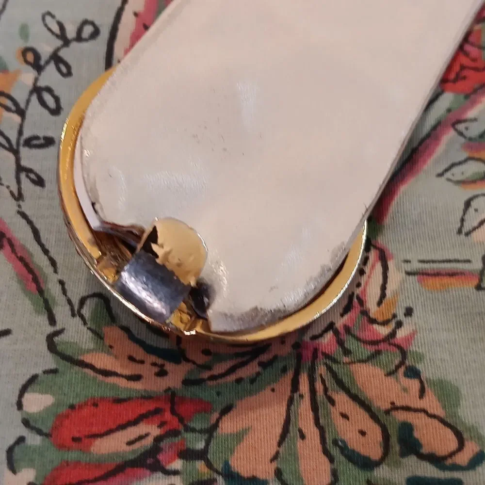 Vintage Judith Leiber Gold Embellished Women's Adjustable White Leather Belt.